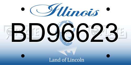 BD96623 Illinois License Plate