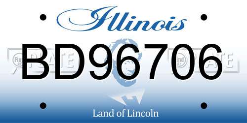 BD96706 Illinois License Plate
