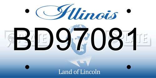 BD97081 Illinois License Plate