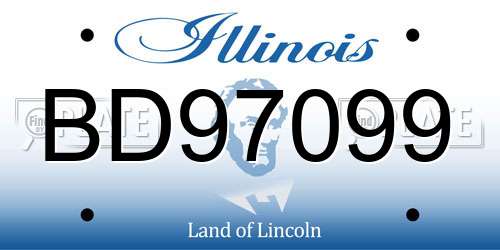 BD97099 Illinois License Plate