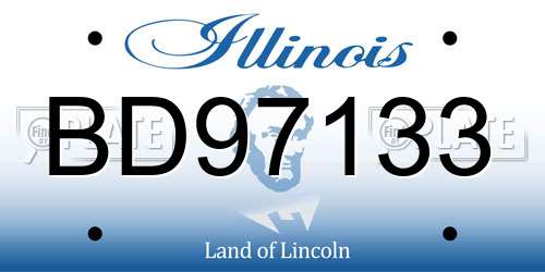 BD97133 Illinois License Plate