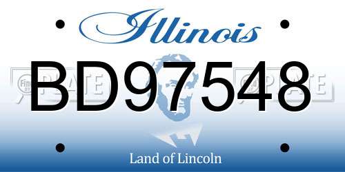 BD97548 Illinois License Plate