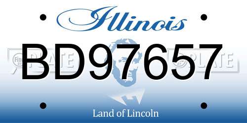 BD97657 Illinois License Plate