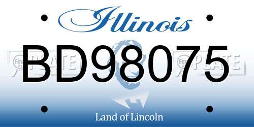 BD98075 Illinois License Plate