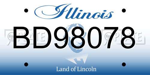BD98078 Illinois License Plate
