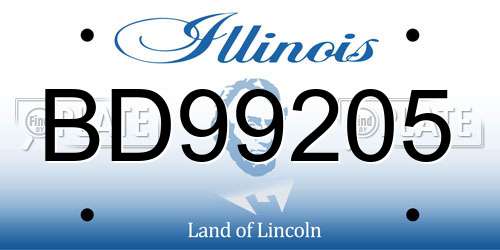 BD99205 Illinois License Plate