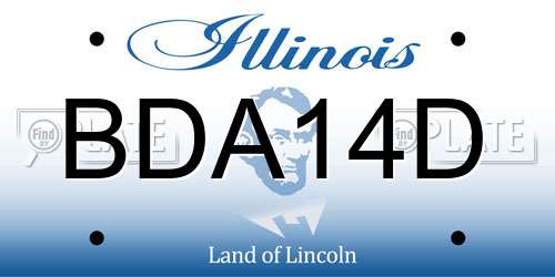 BDA14D Illinois License Plate
