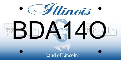BDA14O Illinois License Plate