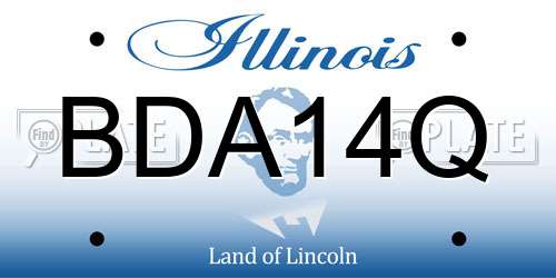 BDA14Q Illinois License Plate