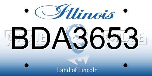 BDA3653 Illinois License Plate