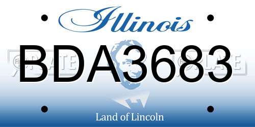 BDA3683 Illinois License Plate