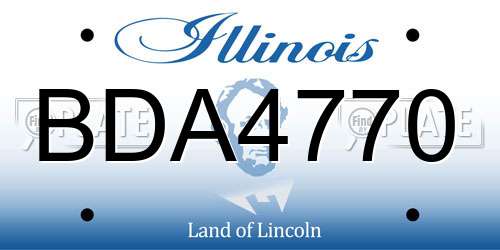 BDA4770 Illinois License Plate