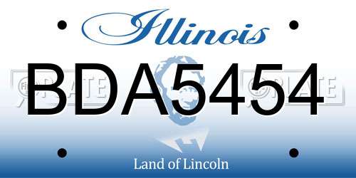 BDA5454 Illinois License Plate