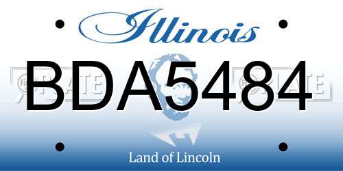 BDA5484 Illinois License Plate