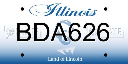 BDA626 Illinois License Plate