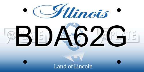 BDA62G Illinois License Plate