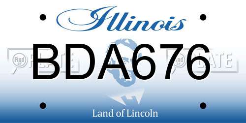 BDA676 Illinois License Plate