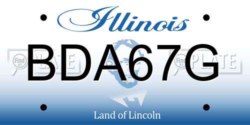BDA67G Illinois License Plate