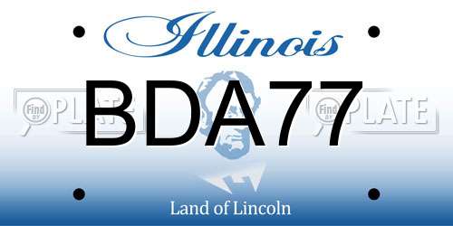 BDA77 Illinois License Plate