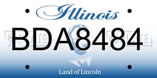 BDA8484 Illinois License Plate