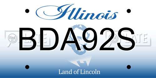 BDA92S Illinois License Plate