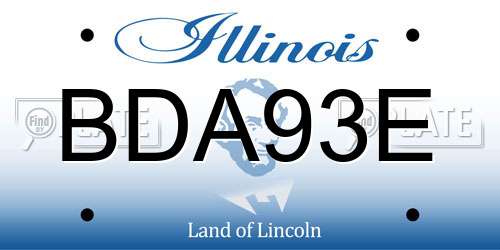 BDA93E Illinois License Plate