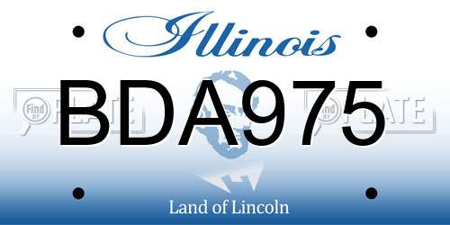 BDA975 Illinois License Plate