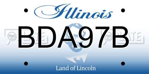 BDA97B Illinois License Plate