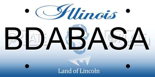 BDABASA Illinois License Plate
