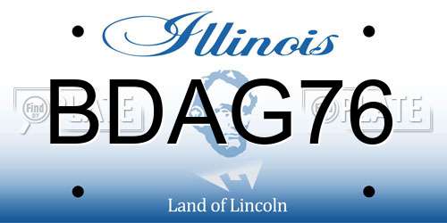 BDAG76 Illinois License Plate