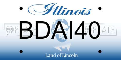 BDAI40 Illinois License Plate