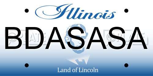 BDASASA Illinois License Plate