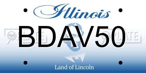 BDAV50 Illinois License Plate