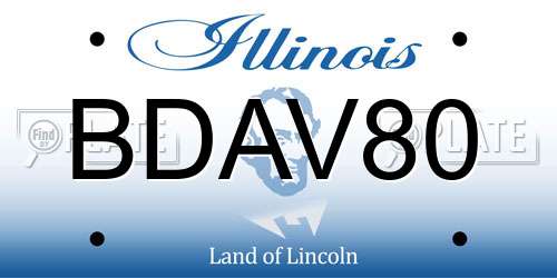 BDAV80 Illinois License Plate