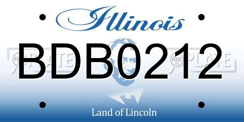 BDB0212 Illinois License Plate
