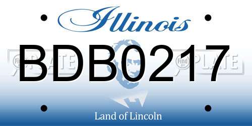 BDB0217 Illinois License Plate