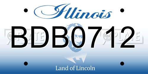 BDB0712 Illinois License Plate