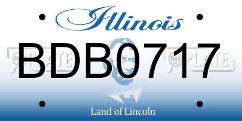 BDB0717 Illinois License Plate