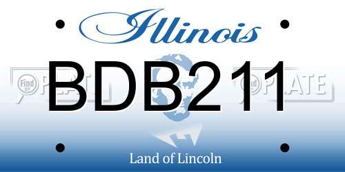 BDB211 Illinois License Plate