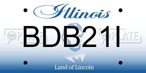 BDB21I Illinois License Plate