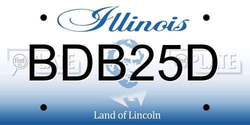 BDB25D Illinois License Plate