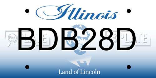 BDB28D Illinois License Plate