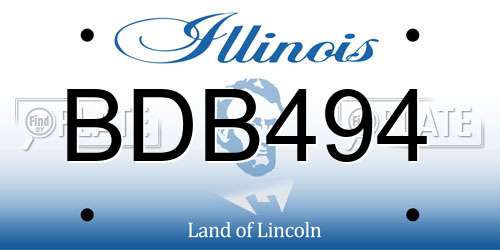 BDB494 Illinois License Plate
