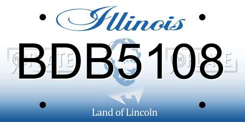 BDB5108 Illinois License Plate