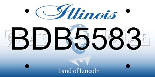 BDB5583 Illinois License Plate
