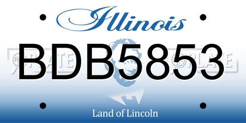 BDB5853 Illinois License Plate