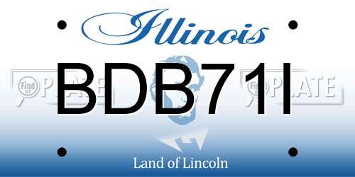 BDB71I Illinois License Plate