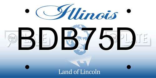 BDB75D Illinois License Plate