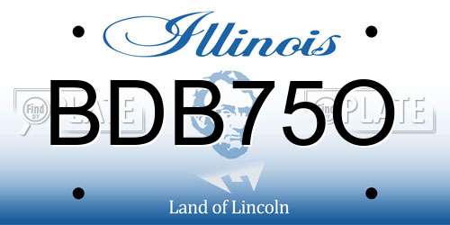 BDB75O Illinois License Plate