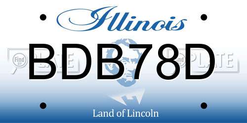 BDB78D Illinois License Plate